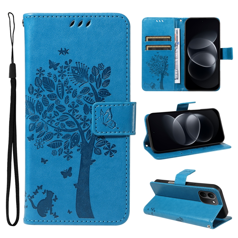 Trees könyvformájú tok a Xiaomi Redmi Note 17 Pro Max 5G-hez – kék