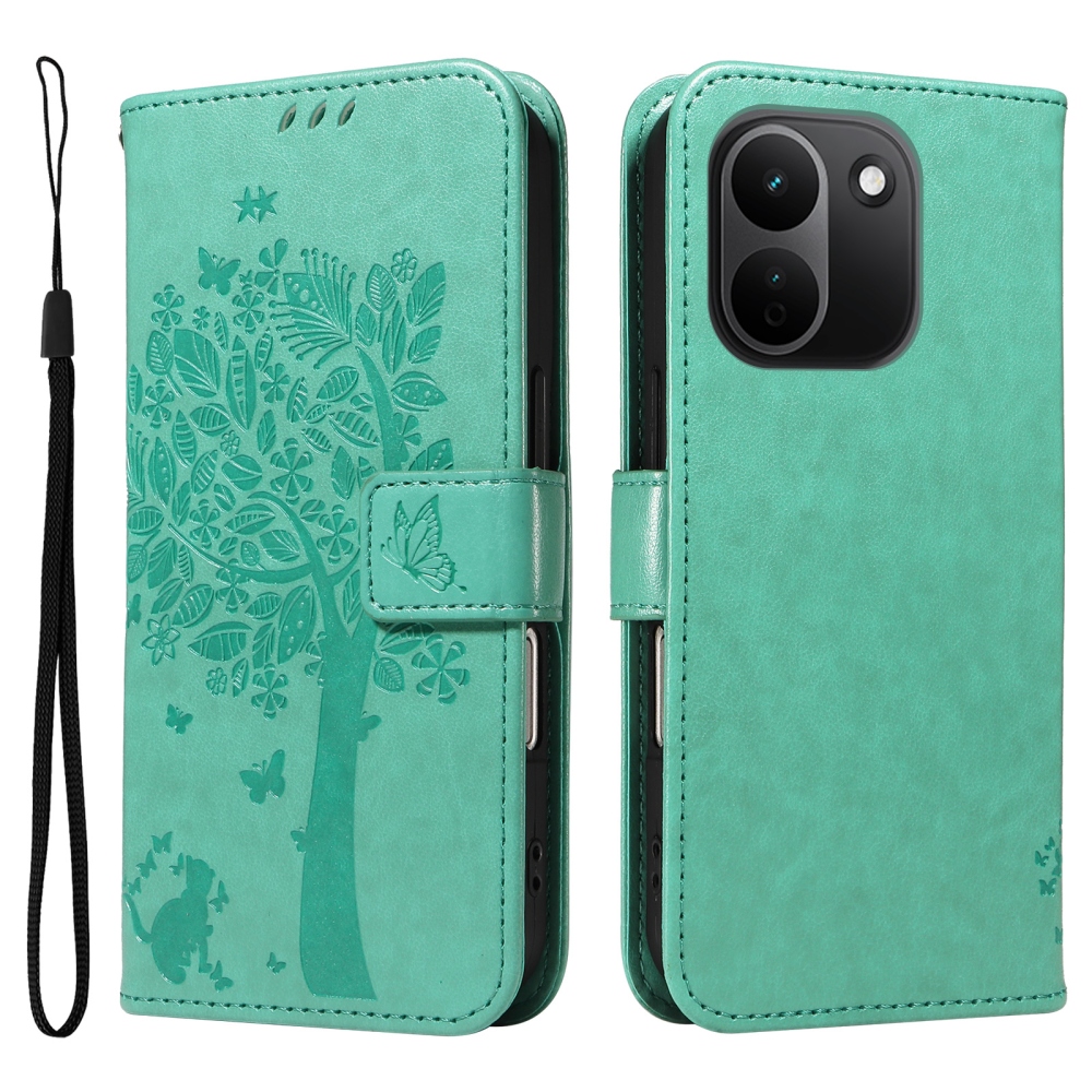 Trees könyvformájú tok a Xiaomi Redmi Note 17 Pro Max 5G-hez – kékeszöld