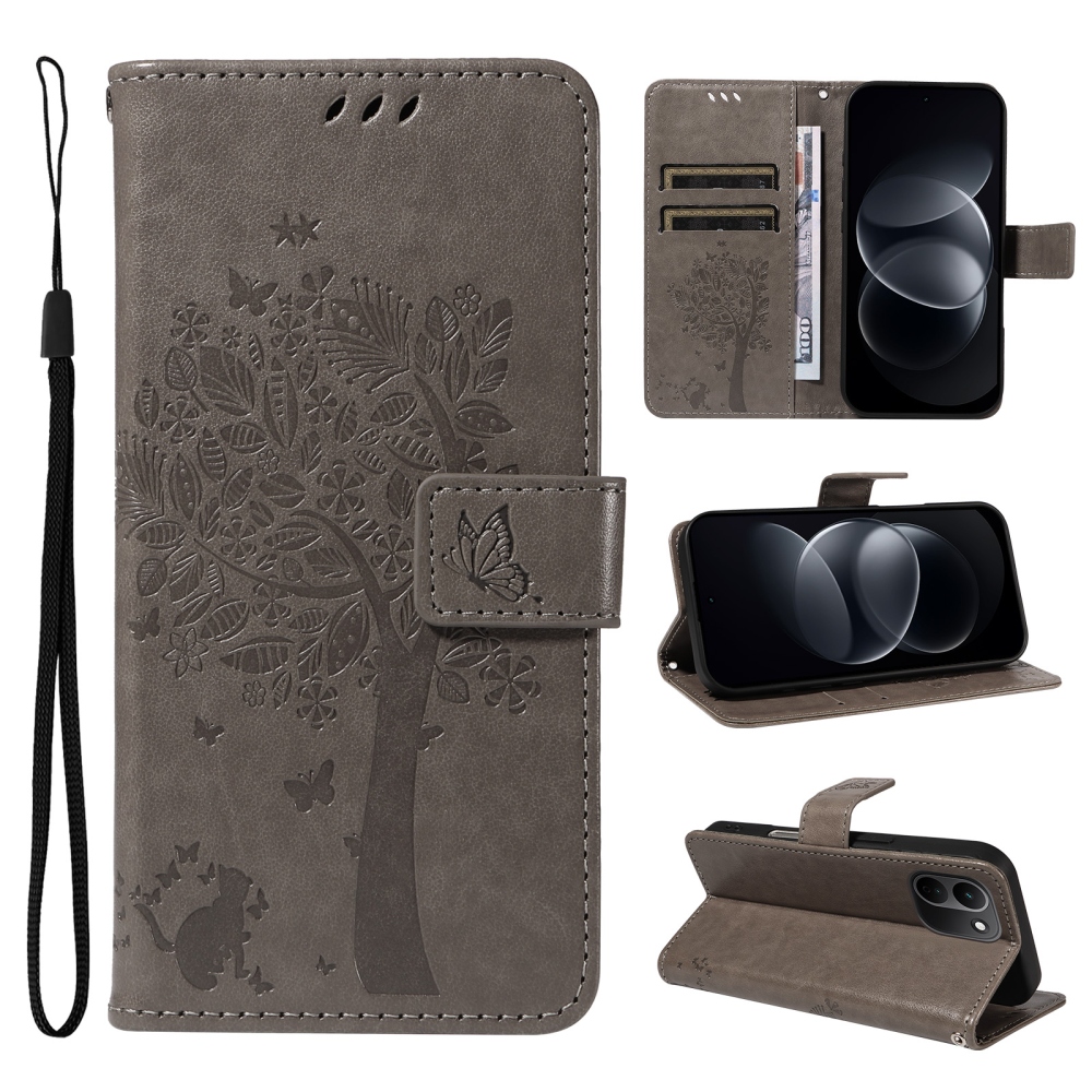 Trees könyvformájú tok a Xiaomi Redmi Note 17 Pro Max 5G-hez – szürke