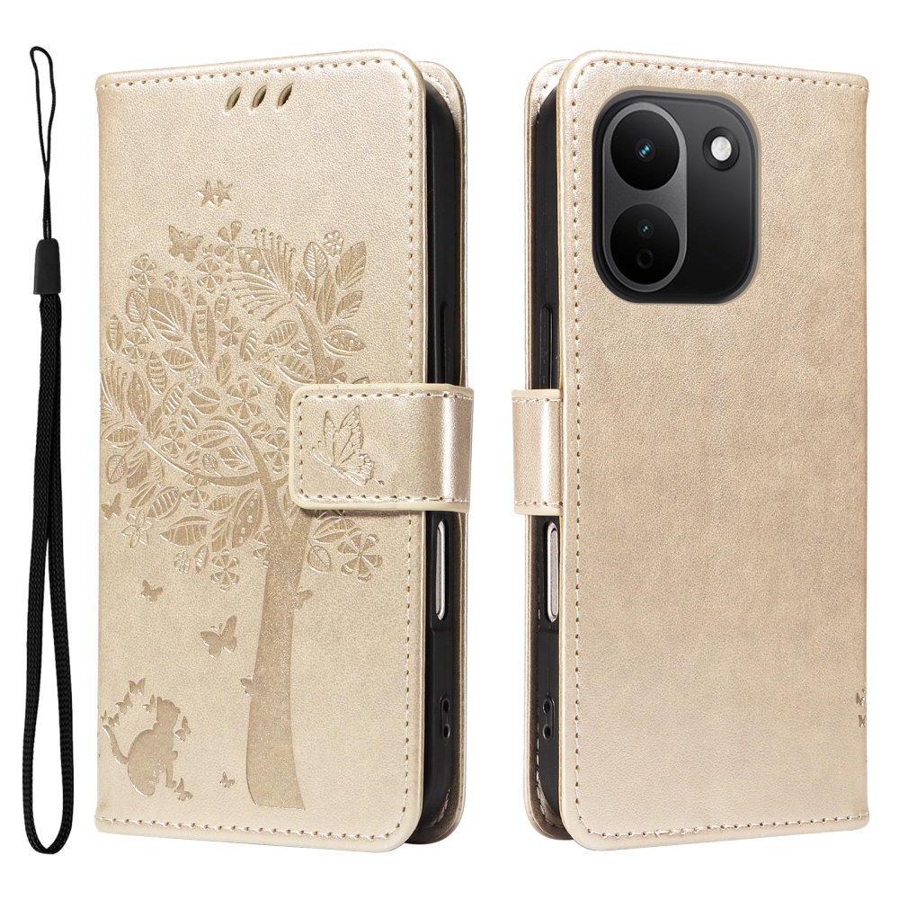 Trees könyvformájú tok a Xiaomi Redmi Note 17 Pro Max 5G-hez – arany
