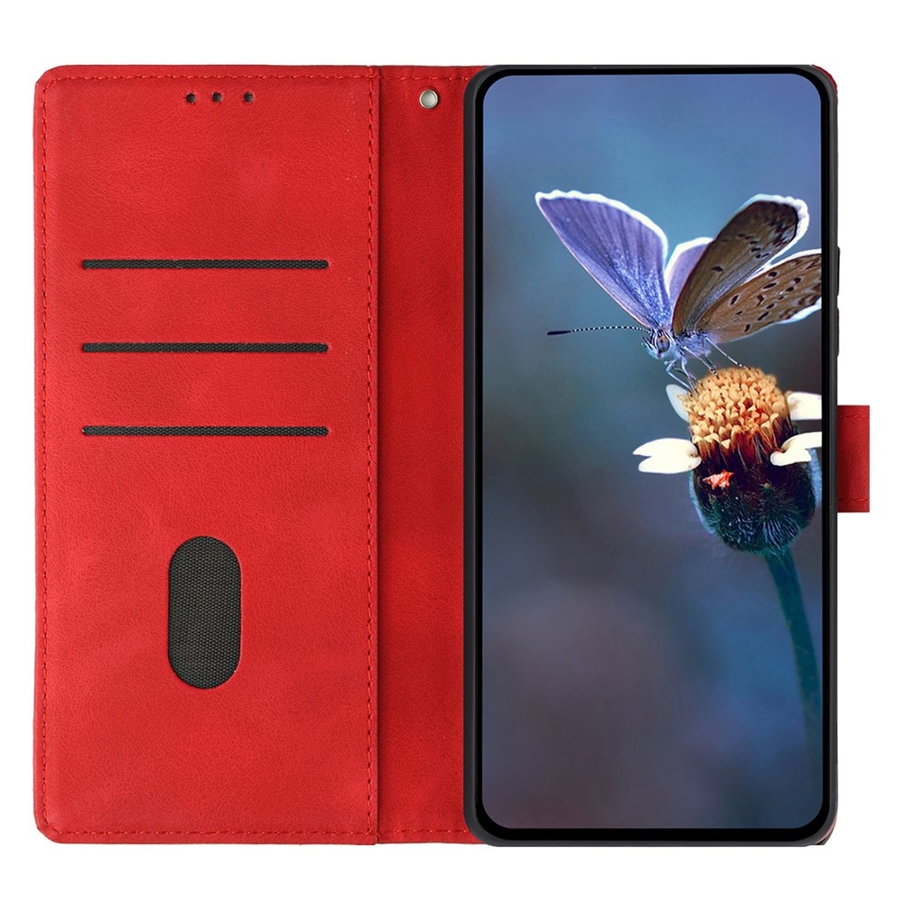 Háromszögletű könyv tok Samsung Galaxy A57 5G - piros