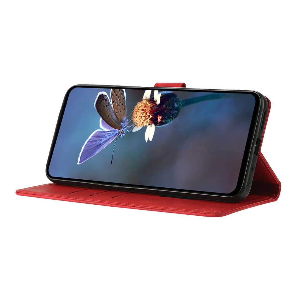 Háromszögletű könyv tok Samsung Galaxy A57 5G - piros