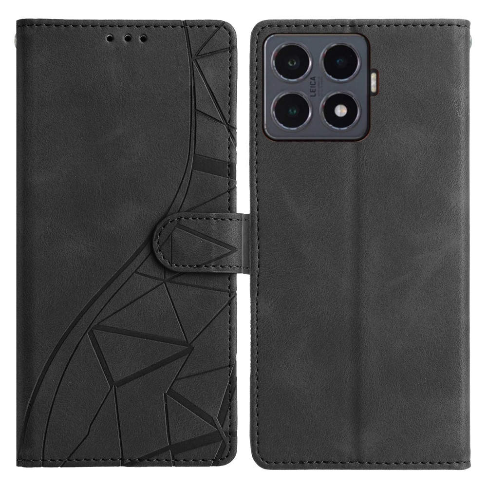 Háromszögek könyv tok Xiaomi 15T Pro-hoz - fekete