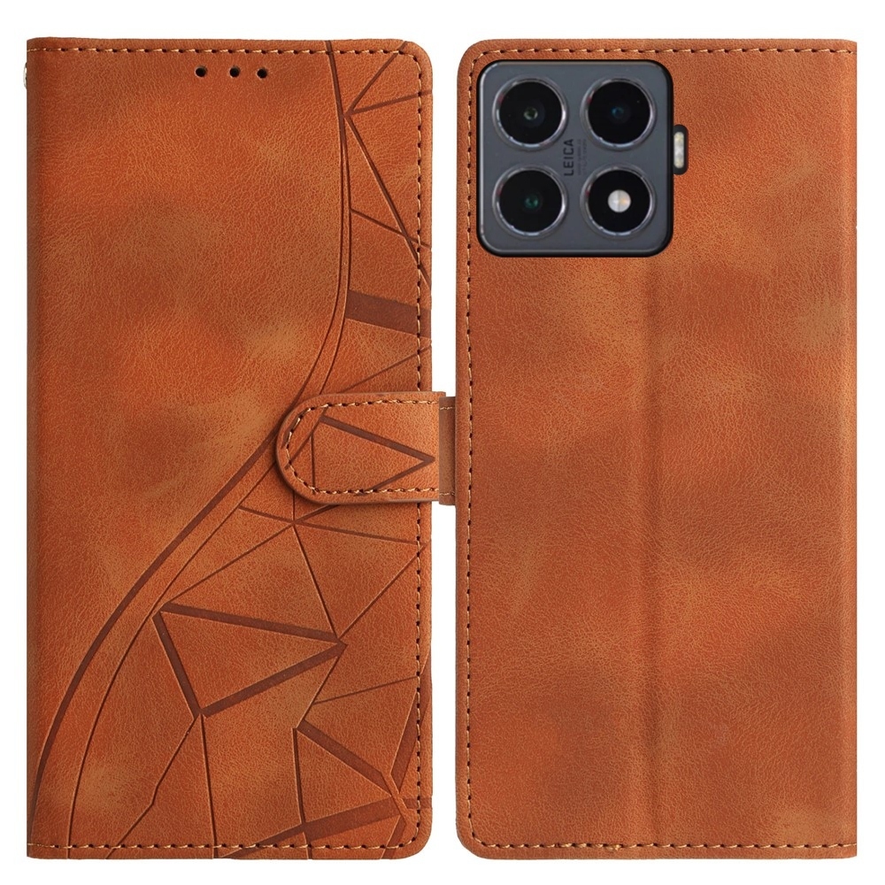 Háromszögek könyvtáska Xiaomi 15T Pro-hoz - barna