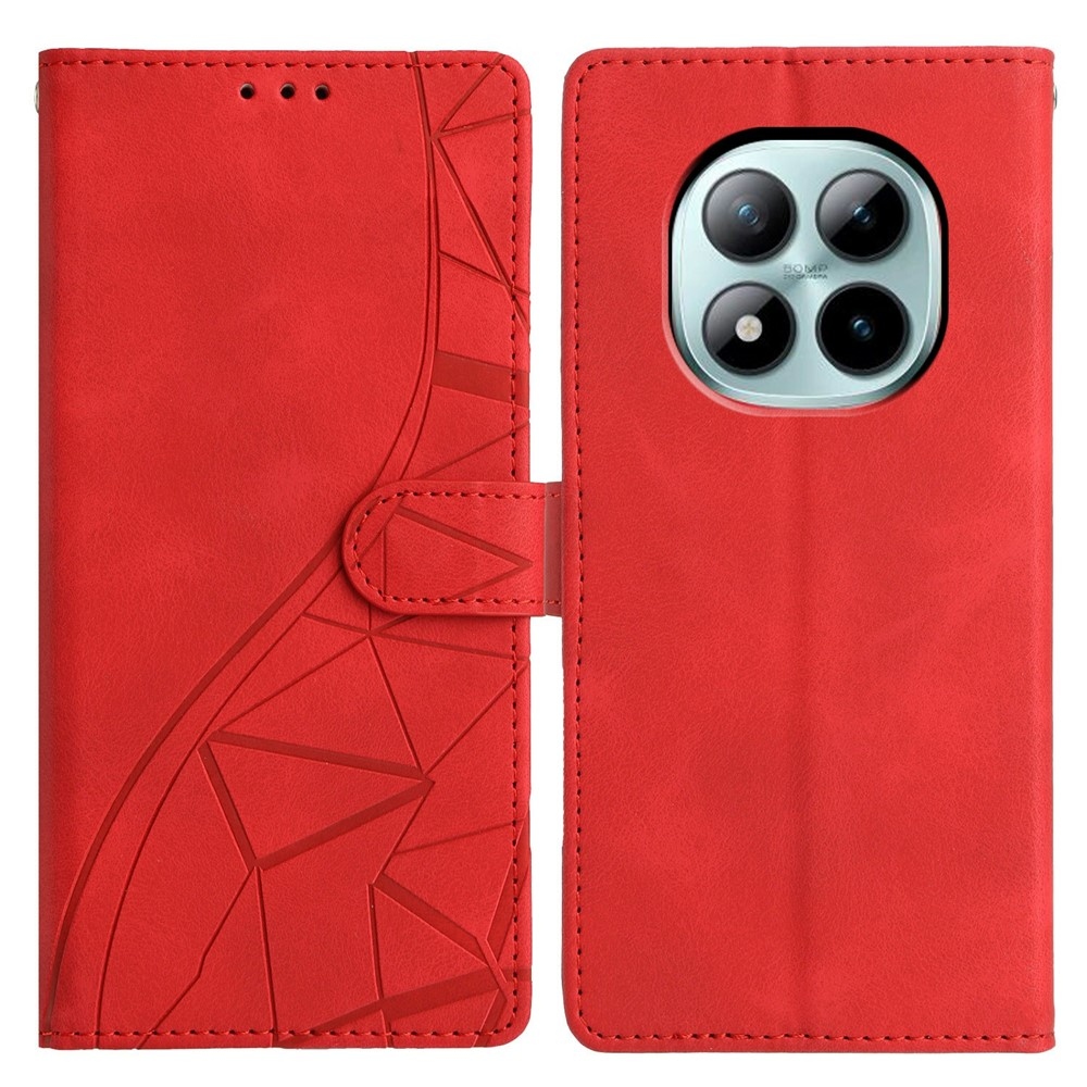 Háromszögletű könyv tok Xiaomi Redmi Note 15 Pro+ 5G/Xiaomi Poco M8 Pro 5G - piros