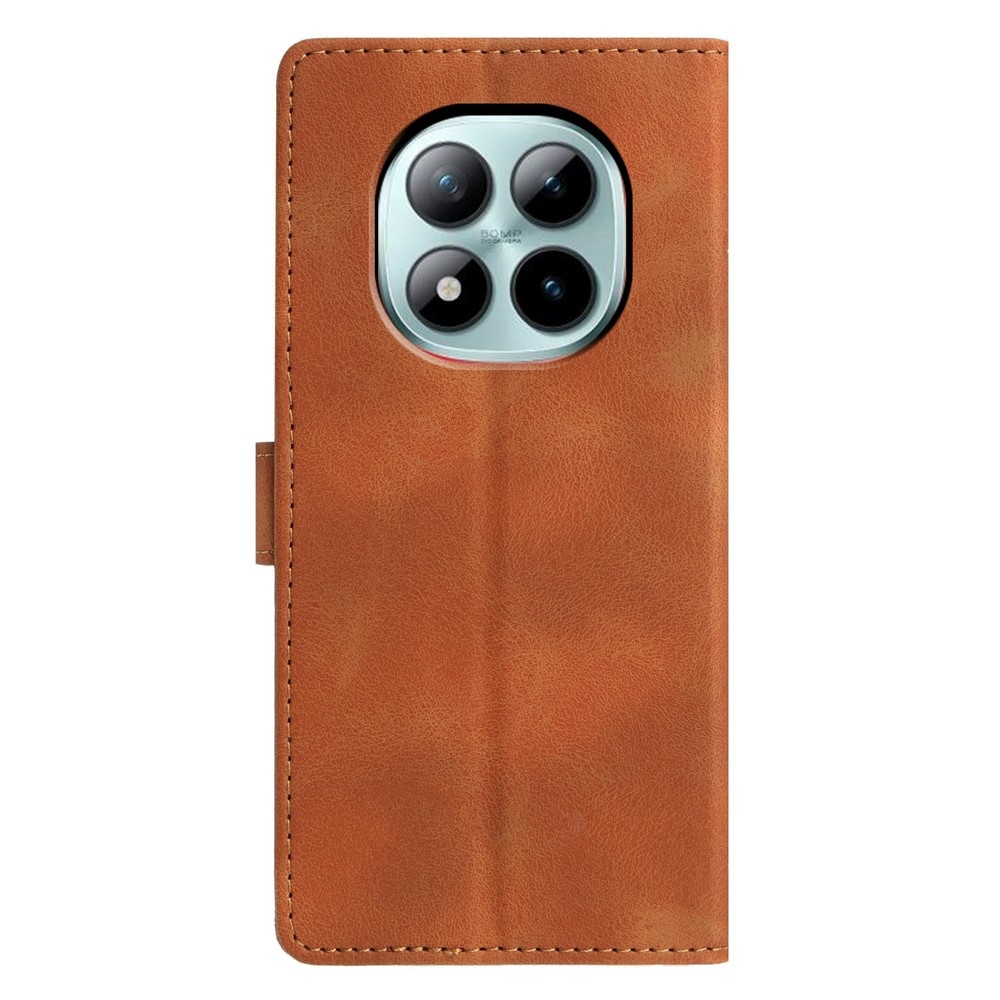 Háromszögletű könyv tok Xiaomi Redmi Note 15 Pro+ 5G/Xiaomi Poco M8 Pro 5G - barna színben