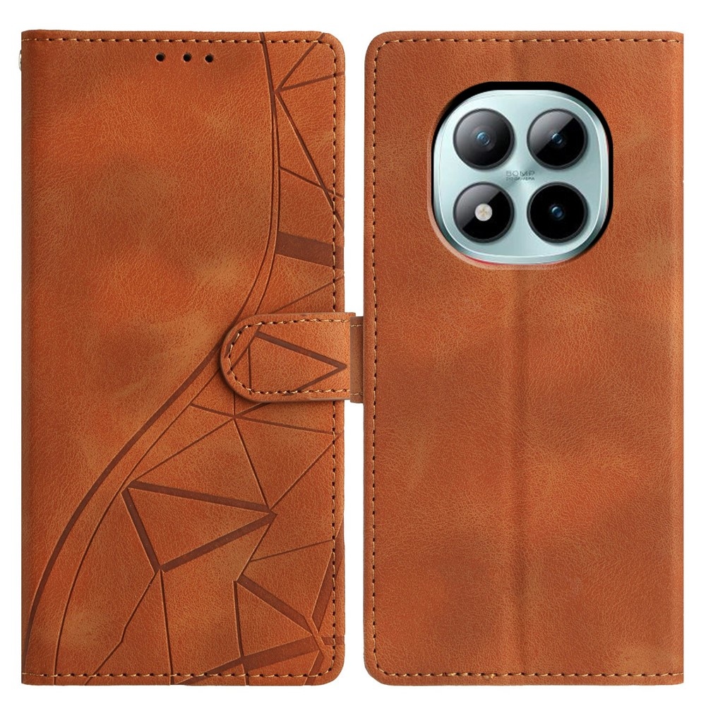 Háromszögletű könyv tok Xiaomi Redmi Note 15 Pro+ 5G/Xiaomi Poco M8 Pro 5G - barna színben