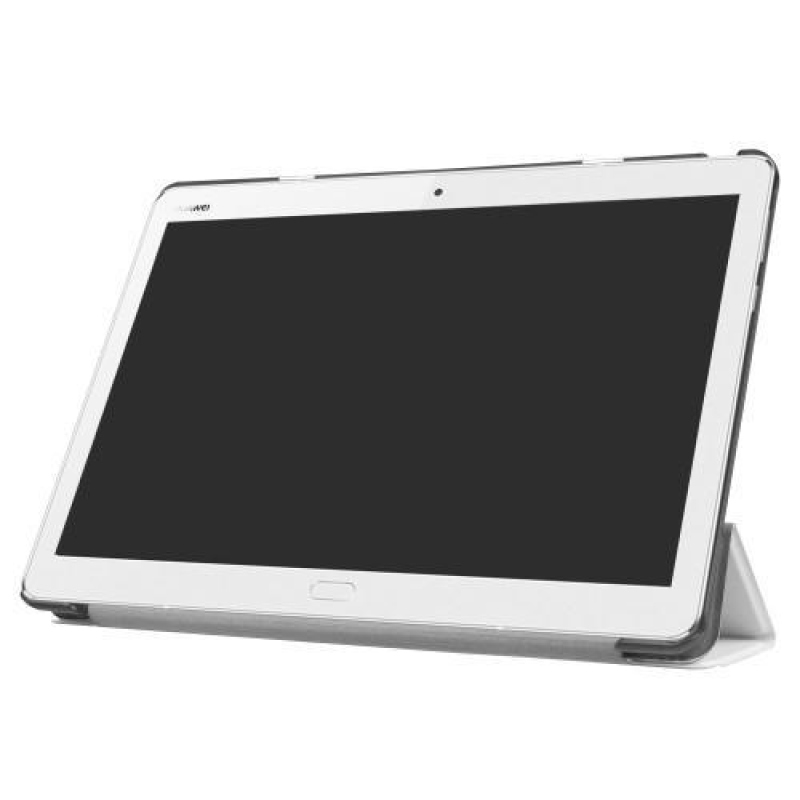 Háromrétegű állítható PU bőr tok Huawei MediaPad M3 Lite 10 - fehér