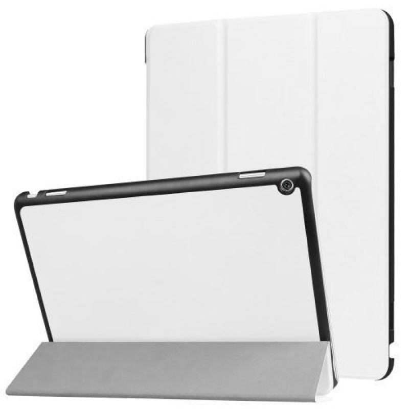 Háromrétegű állítható PU bőr tok Huawei MediaPad M3 Lite 10 - fehér