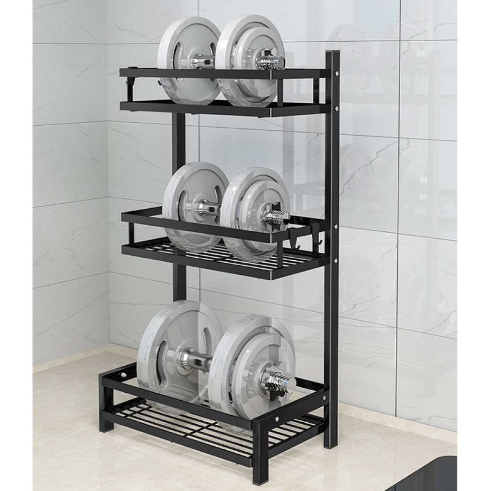 Háromszintes fűszer- és késtartó szénacélból - fekete