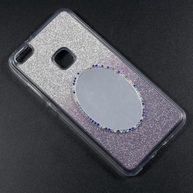 Glitter gél mobil tok tükörrel Huawei P10 Lite-hoz - lila