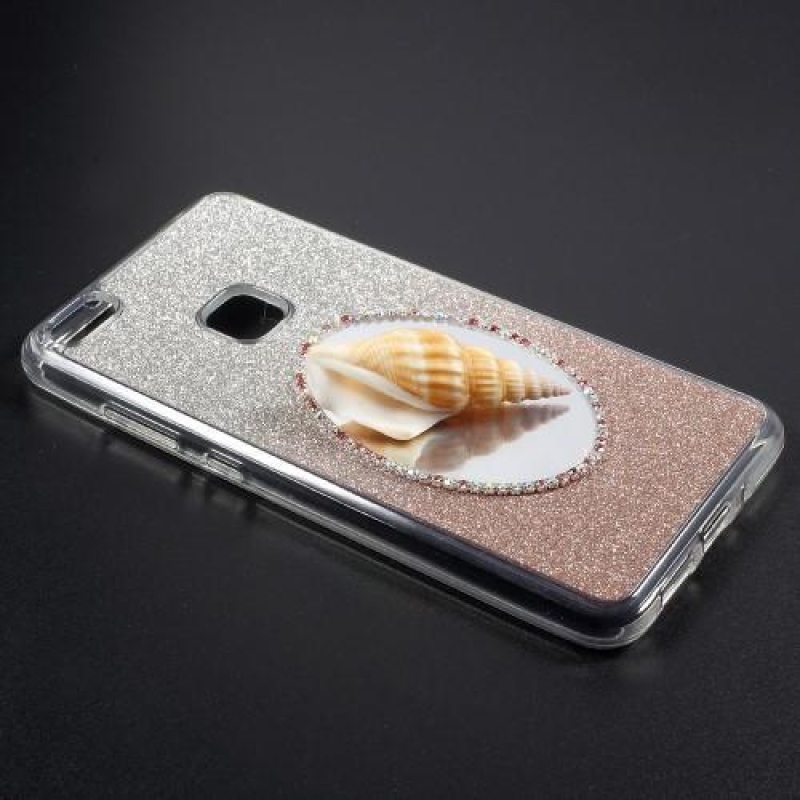 Glitter gél mobil tok tükörrel Huawei P10 Lite-hoz - rózsaarany