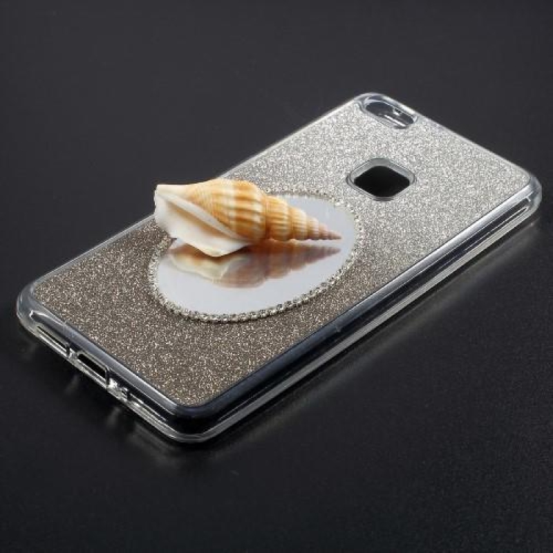 Glitter gél mobil tok tükörrel Huawei P10 Lite-hoz - szürke