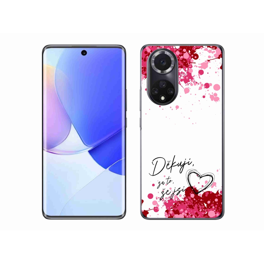 Gél borító mmCase a Huawei Nova 9-re - szerelmes szöveg 2 fehér háttérrel