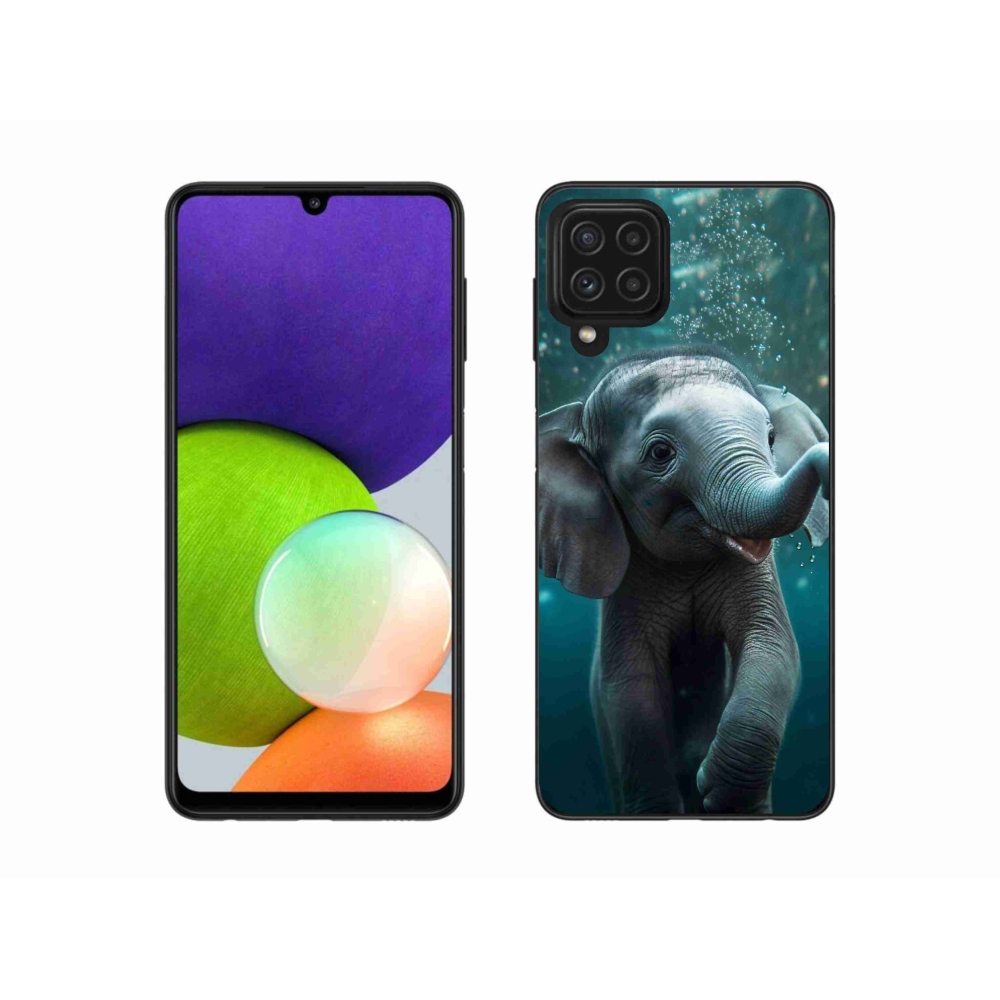 Zselés borítás mmCase Samsung Galaxy A22 4G - elefánt a víz alatt