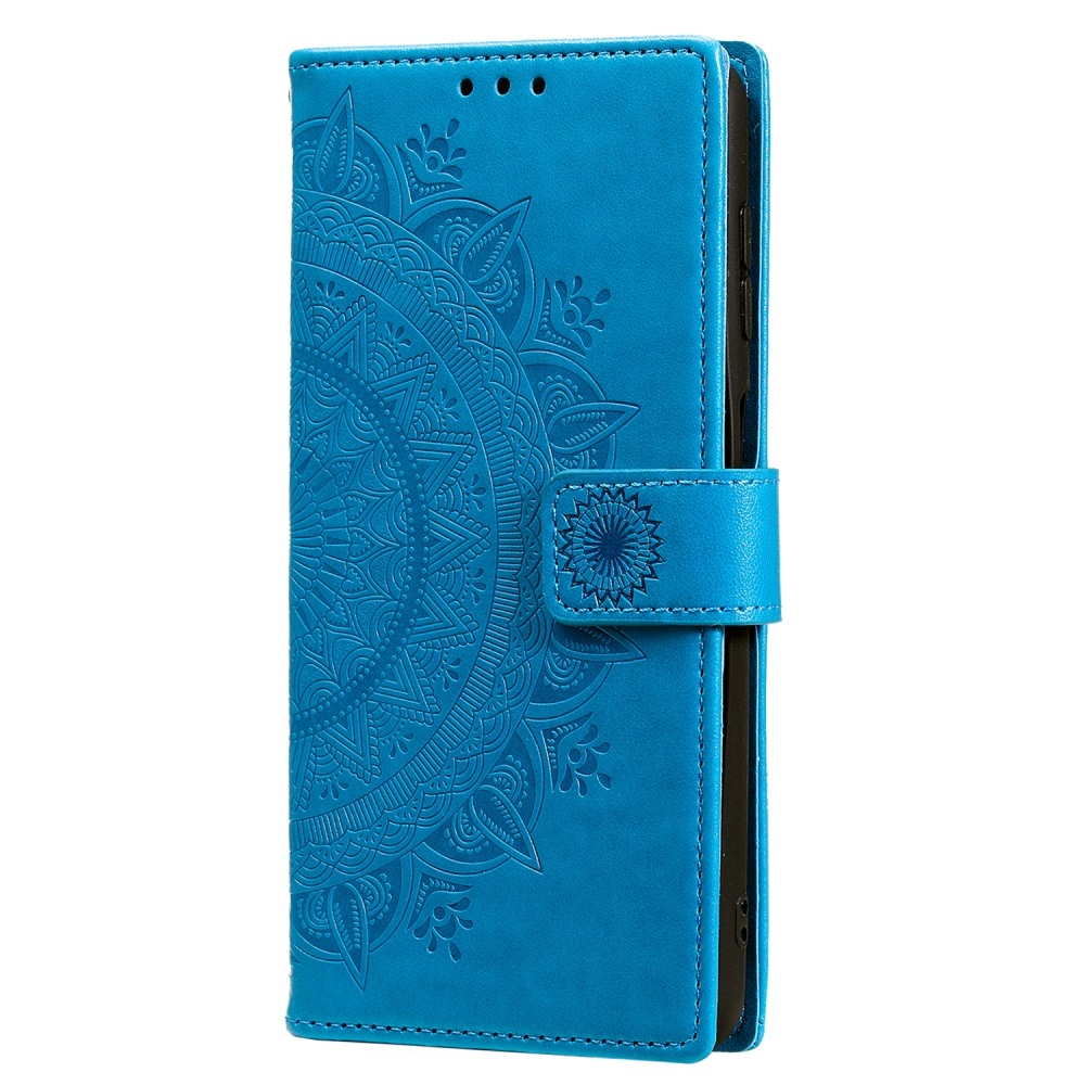 Mandala könyv tok Samsung Galaxy S25 Ultra készülékhez - kék