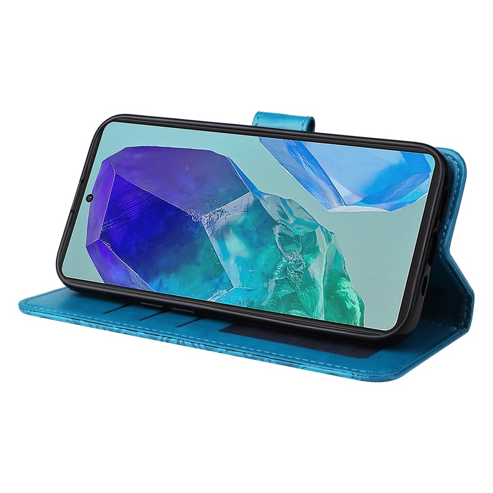 Napraforgó könyvtáska Samsung Galaxy M55 5G - kék