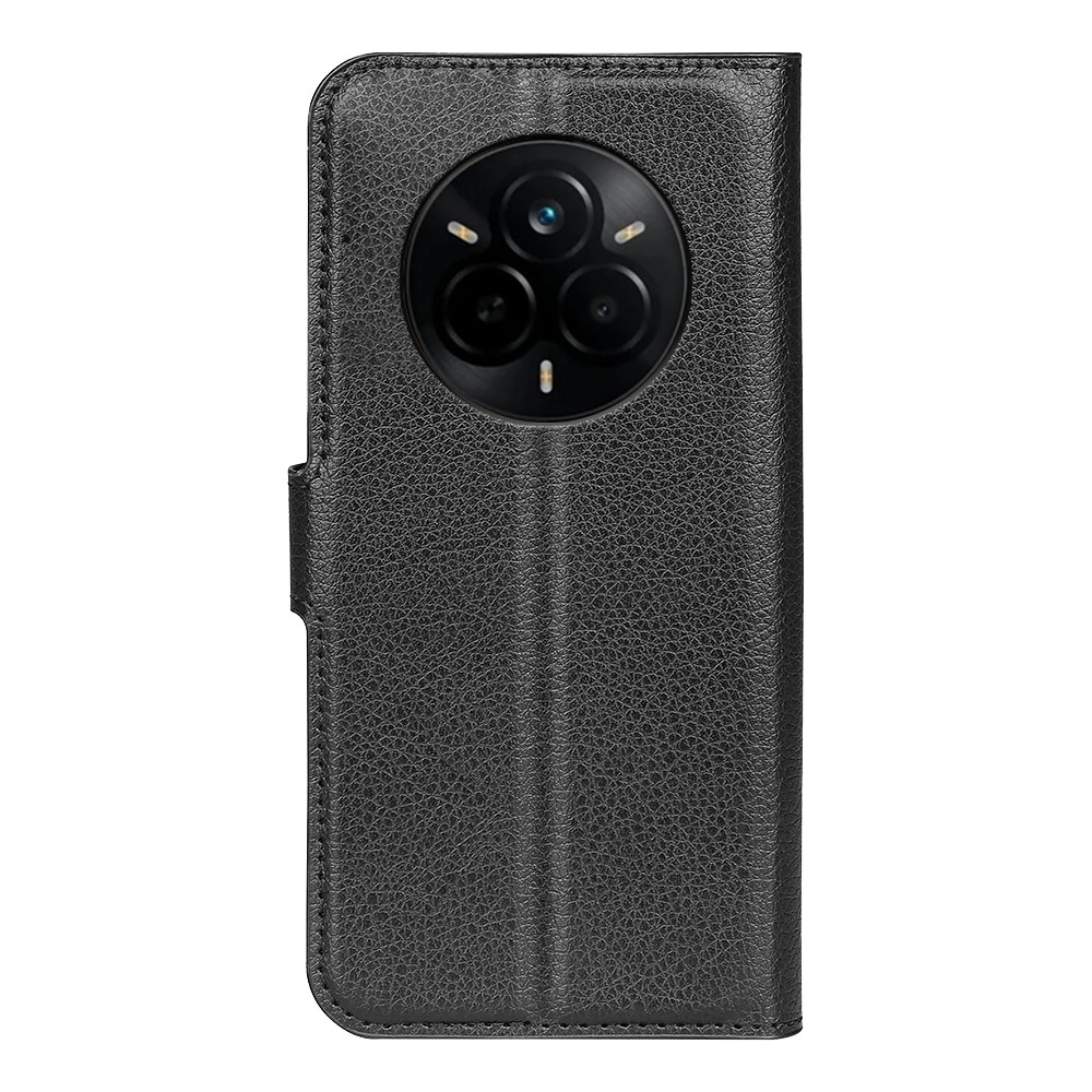 Litchi könyvtáska a Realme 14 Pro 5G készülékhez - fekete