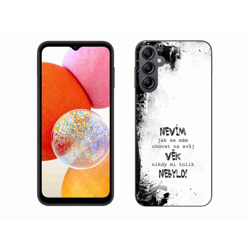 Gél borító mmCase Samsung Galaxy A14 4G/5G - vicces szöveg 14 fehér háttér