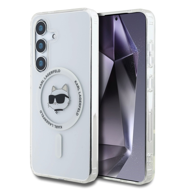 Karl Lagerfeld IML Choupette Head MagSafe hátlap a Samsung Galaxy S25+ átlátszó készülékhez