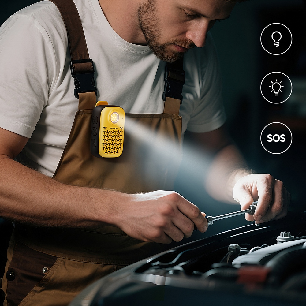 Joyroom Maya JR-MS03 hordozható Bluetooth hangszóró zseblámpával - sárga