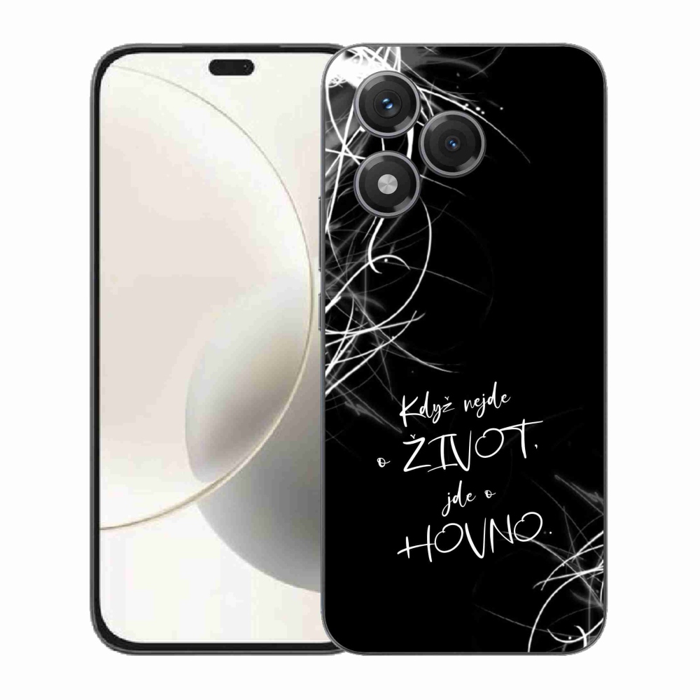 Zselés borító mmCase a Honor 400 Lite-hoz - vicces szöveg 16 fekete háttér