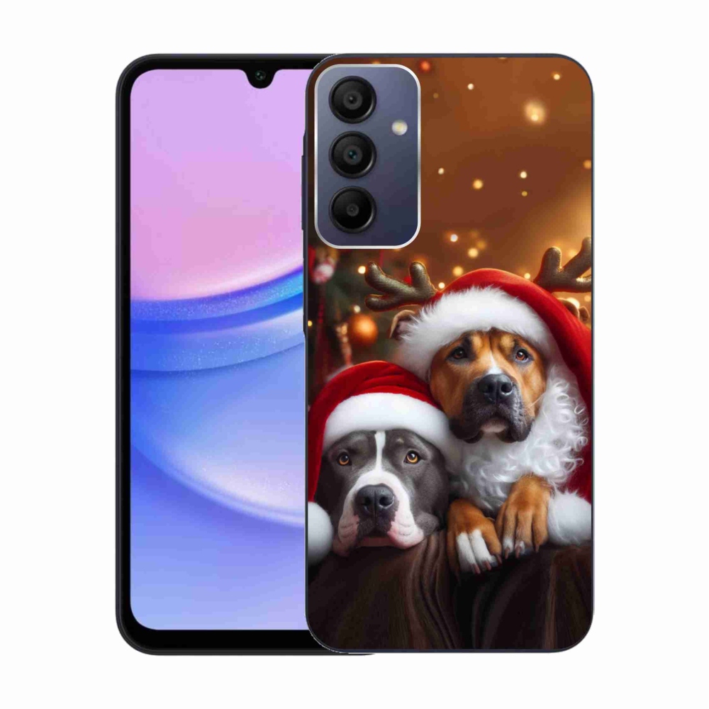 Gél borító mmCase Samsung Galaxy A15 4G/5G - Karácsonyi kutyák