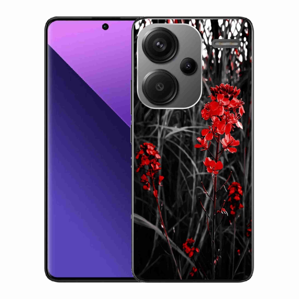 Gél borítás mmCase a Xiaomi Redmi Note 13 Pro+ 5G - piros növényhez