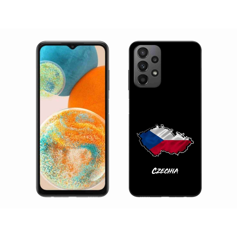 Zselés borítás mmCase Samsung Galaxy A23 4G/5G - Csehország fekete háttérrel