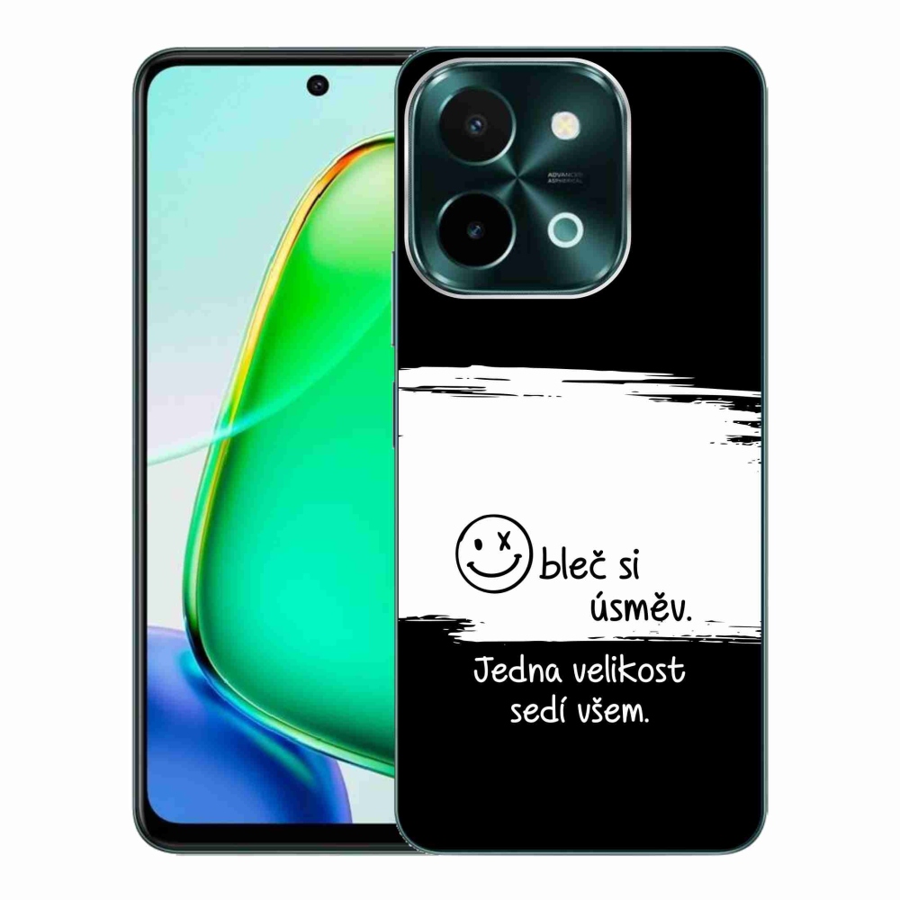 Gél borító mmCase a Vivo Y28-hoz - vicces szöveg 8 fekete-fehér háttérrel