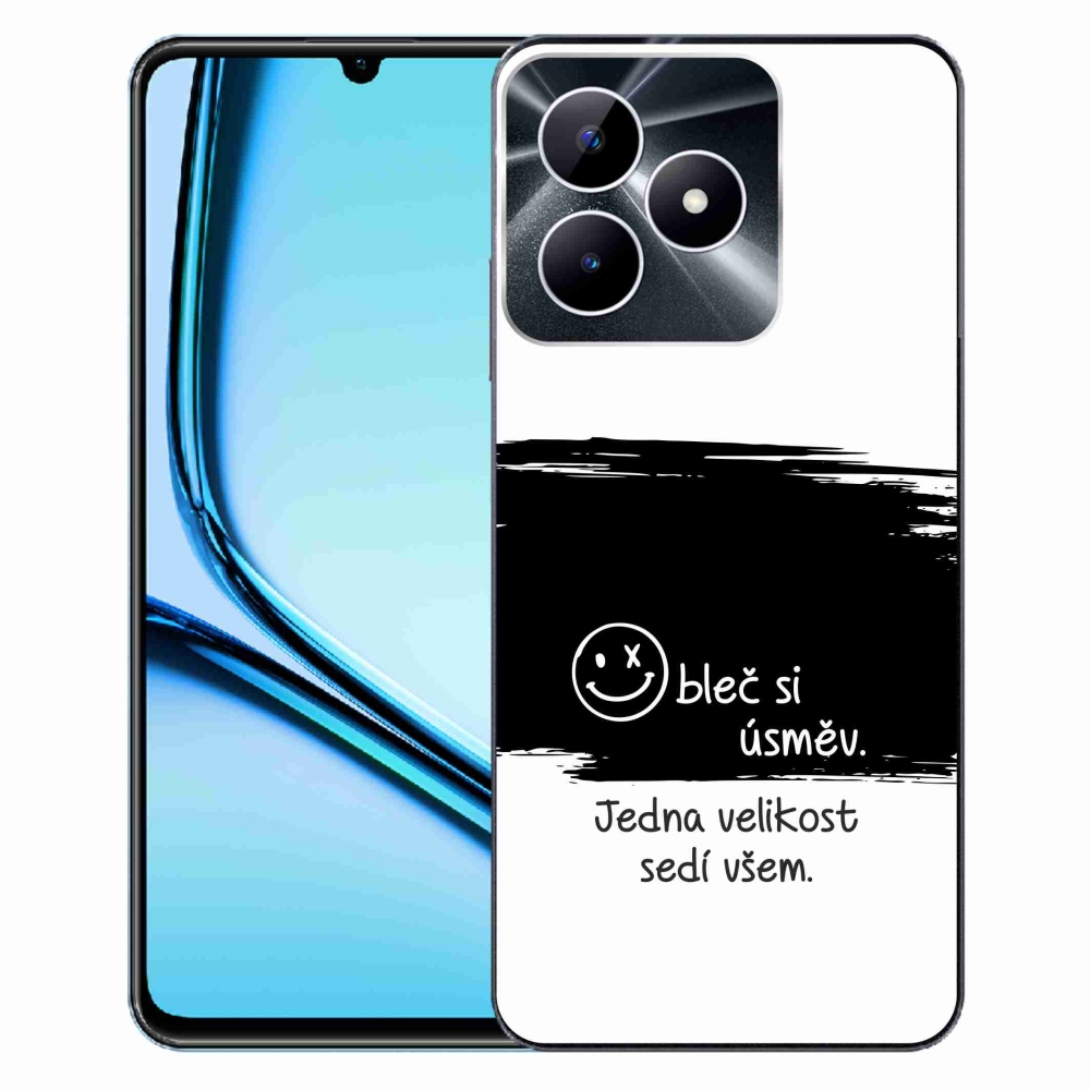 Gél borító mmCase a Realme Note 50 készülékhez - vicces szöveg 8 fekete-fehér háttérrel