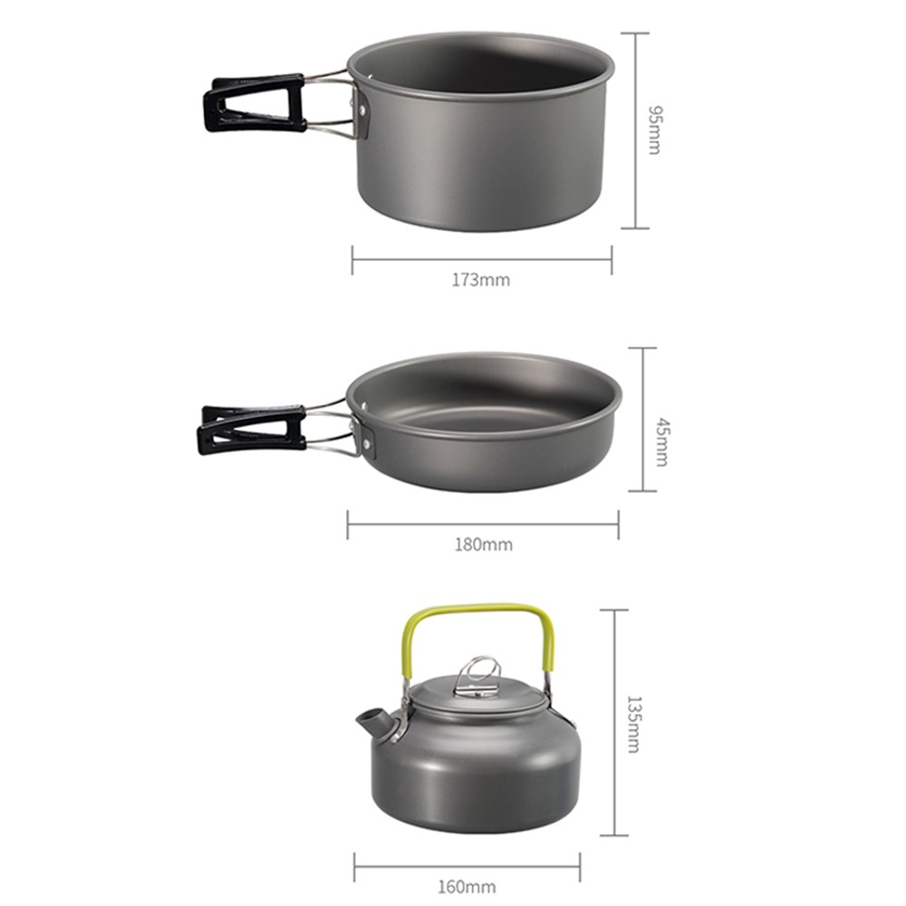 Halin DS-308 kemping edénykészlet vízforralóval 2-3 fő részére
