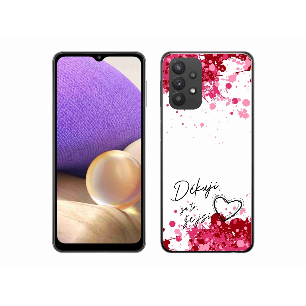 Gél borító mmCase Samsung Galaxy A32 5G - text in love 2 fehér háttérrel