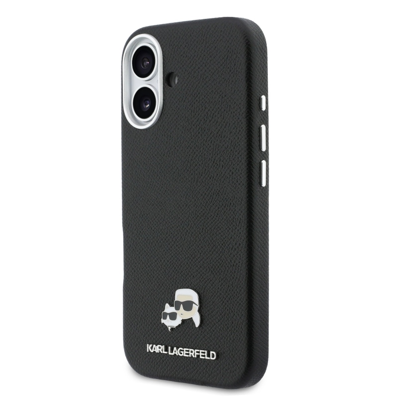 Karl Lagerfeld PU Karl és Choupette fejek Tű MagSafe hátlap iPhone 17 fekete
