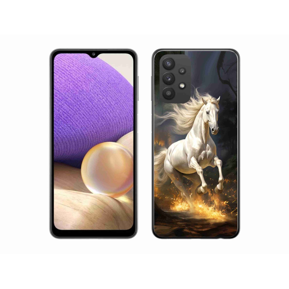 Zselés borítás mmCase Samsung Galaxy A32 5G - fehér ló 2