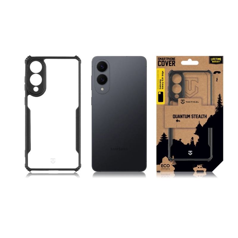 Tactical Quantum Stealth Cover for Samsung Galaxy S25 Edge Clear/Black (átlátszó/fekete)