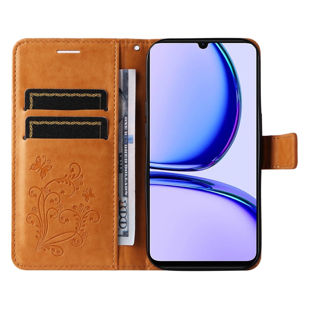 Nagy pillangó könyvtáska Realme C51/C53 készülékhez - sárga