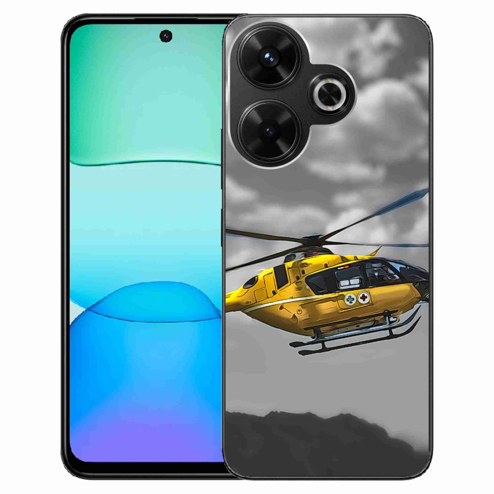 Gél borítás mmCase a Xiaomi Redmi 13 4G/Poco M6 4G - sárga helikopterhez