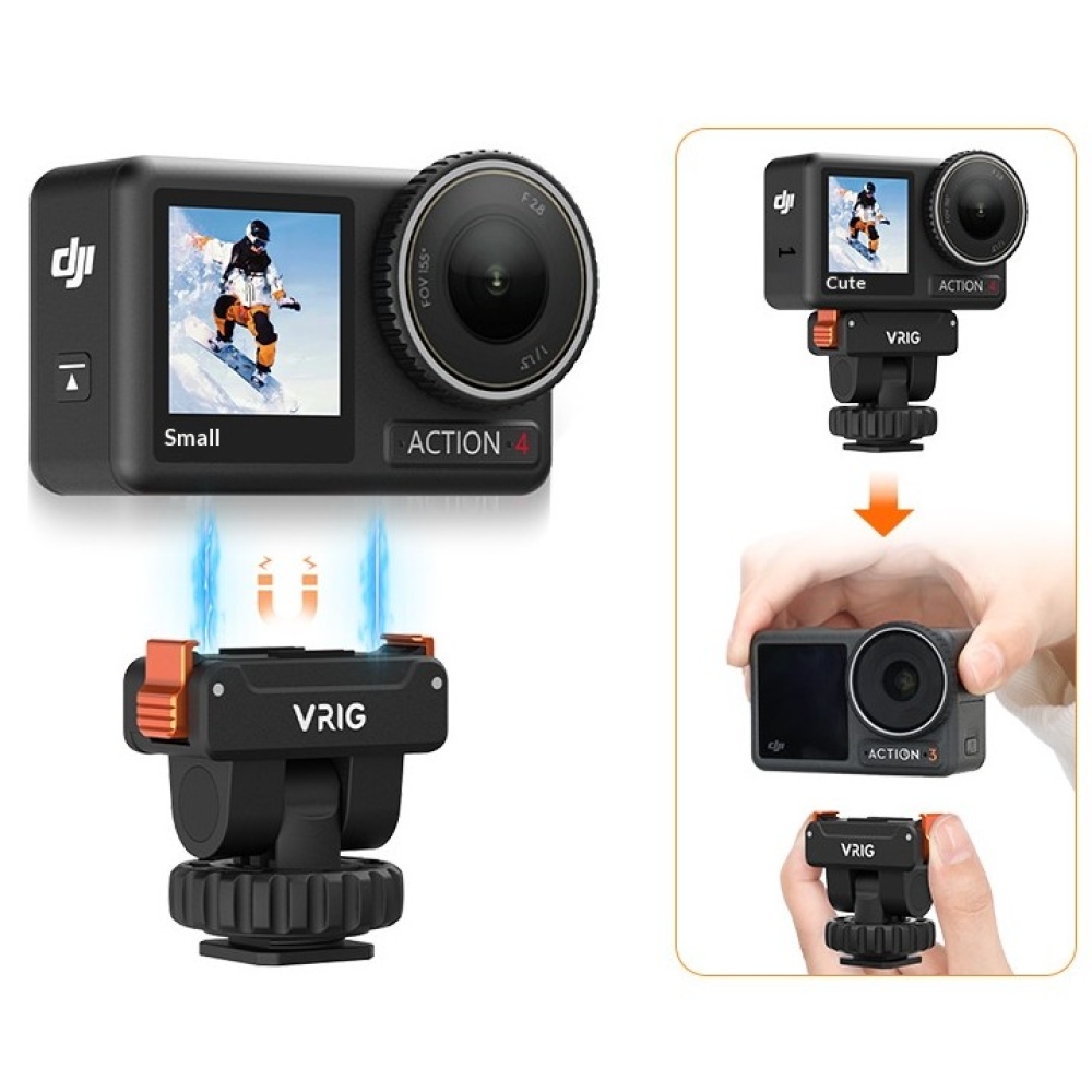 VRIG mágneses gyorskioldós tartó DJI Osmo Action 5 Pro, Action 4 és Action 3 kamerákhoz