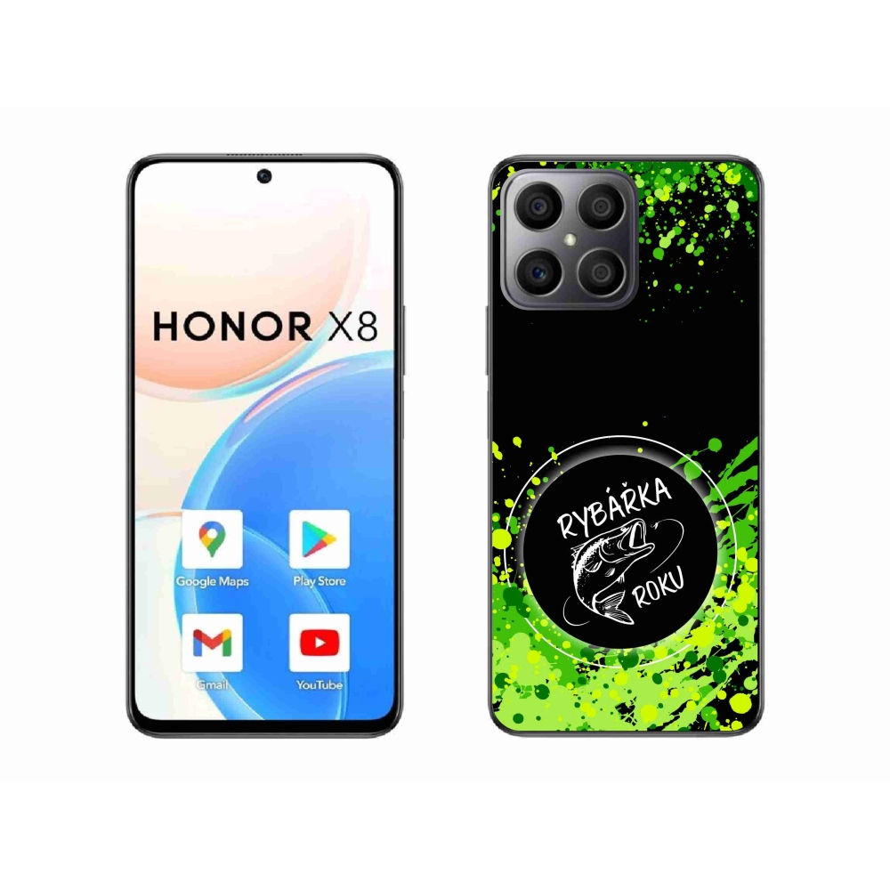 Gél borítás mmCase a Honor X8 4G-hez - az év horgásza fekete háttérrel