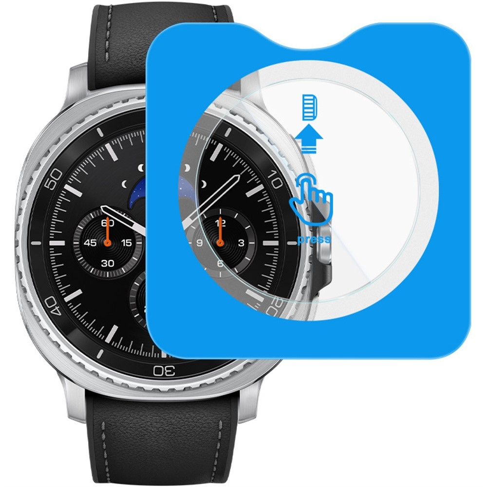 Edzett üveg a Samsung Galaxy Watch8 Classic 46 mm-es modellhez, rögzítőkerettel