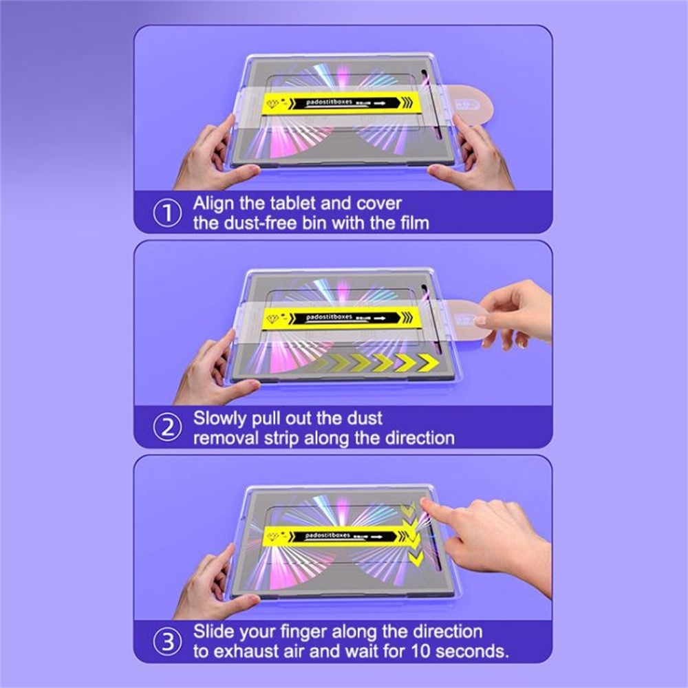 Edzett üveg iPad Air 11 (2024)/(2025)/(2026) iPad Air 11 (2024)/(2025)/(2026) készülékhez, applikációs kerettel