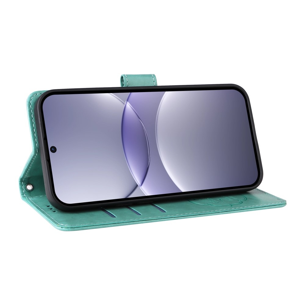 Virágos könyvtáska Huawei Nova 13 5G - teal - teal