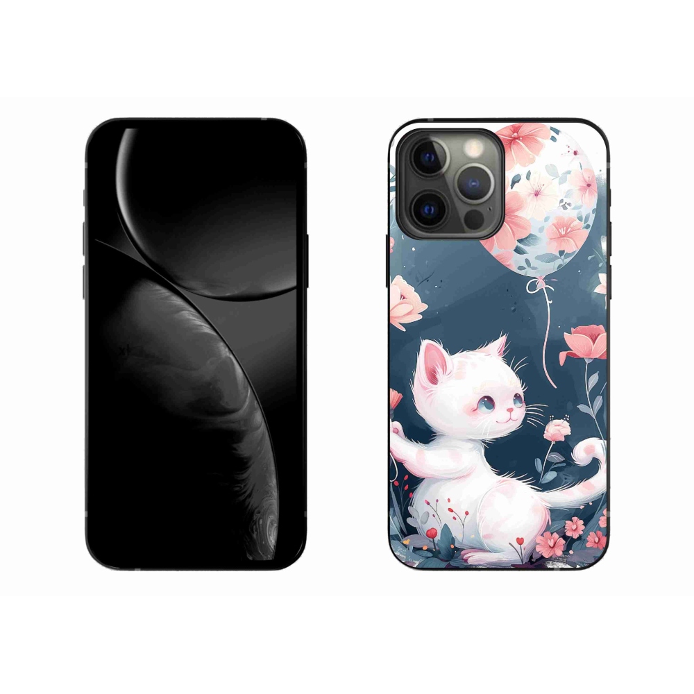 Gél borítás mmCase iPhone 13 Pro Max készülékhez - cica lufival