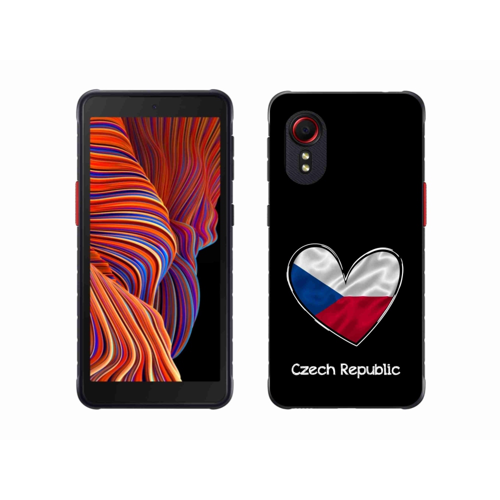 Gél borító mmCase Samsung Galaxy Xcover 5 - zászló szív fekete háttérrel