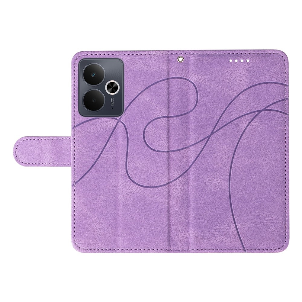 Ívelt könyvtáska a Realme 14 5G/14T 5G számára - lila