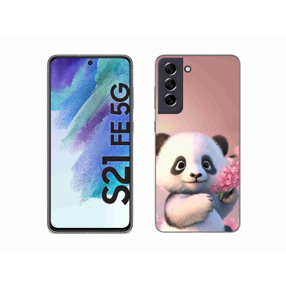 Zselés borítás mmCase Samsung Galaxy S21 FE 5G - aranyos panda
