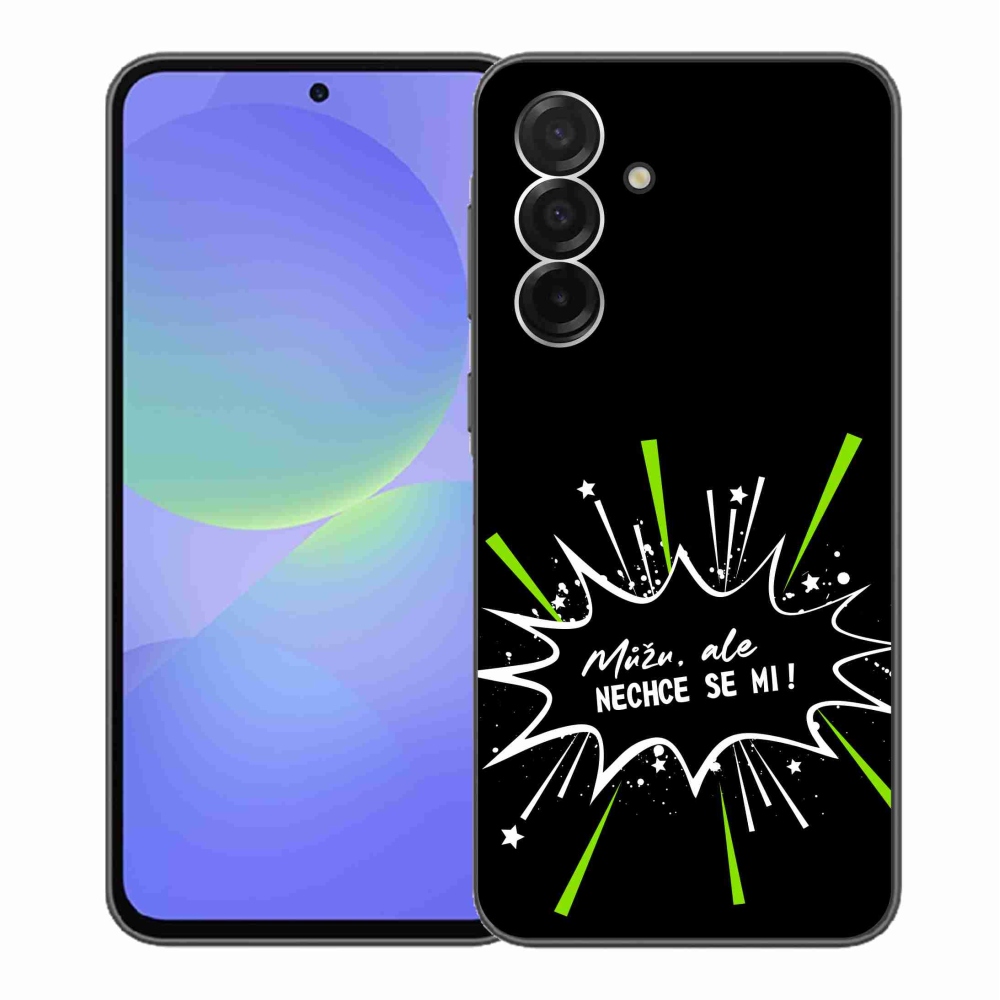 Gél borító mmCase Samsung Galaxy A36 5G - vicces szöveg 11 fekete háttér