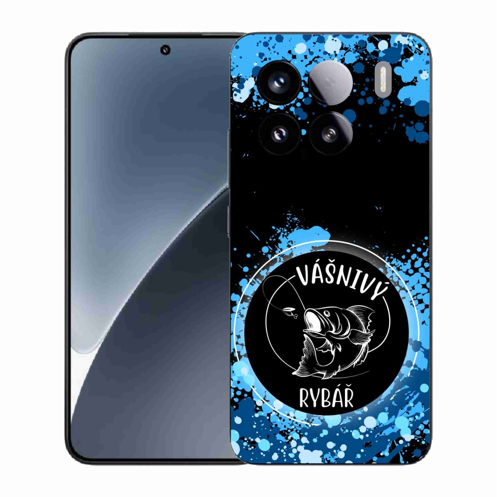 Gél borító mmCase a Xiaomi 15 - szenvedélyes halász fekete háttérrel