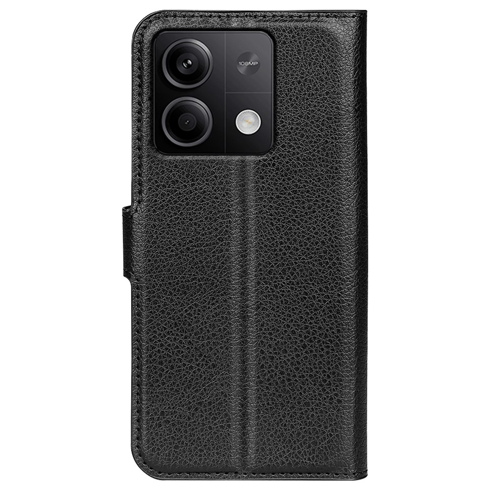 Litchi könyv tok Xiaomi Redmi Note 13 5G-hez - fekete